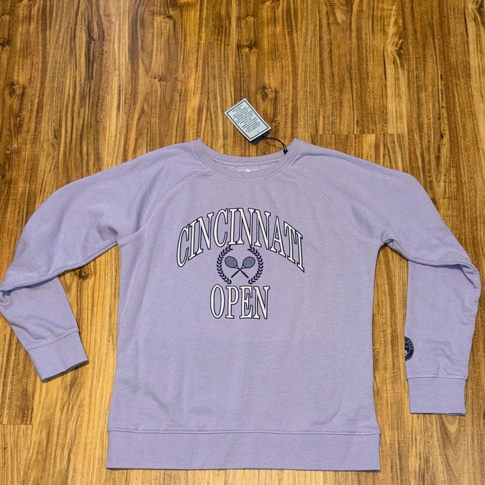 Cincinnati Open womens medium Lavender purple Sweatshirt crewneck tennis NWT